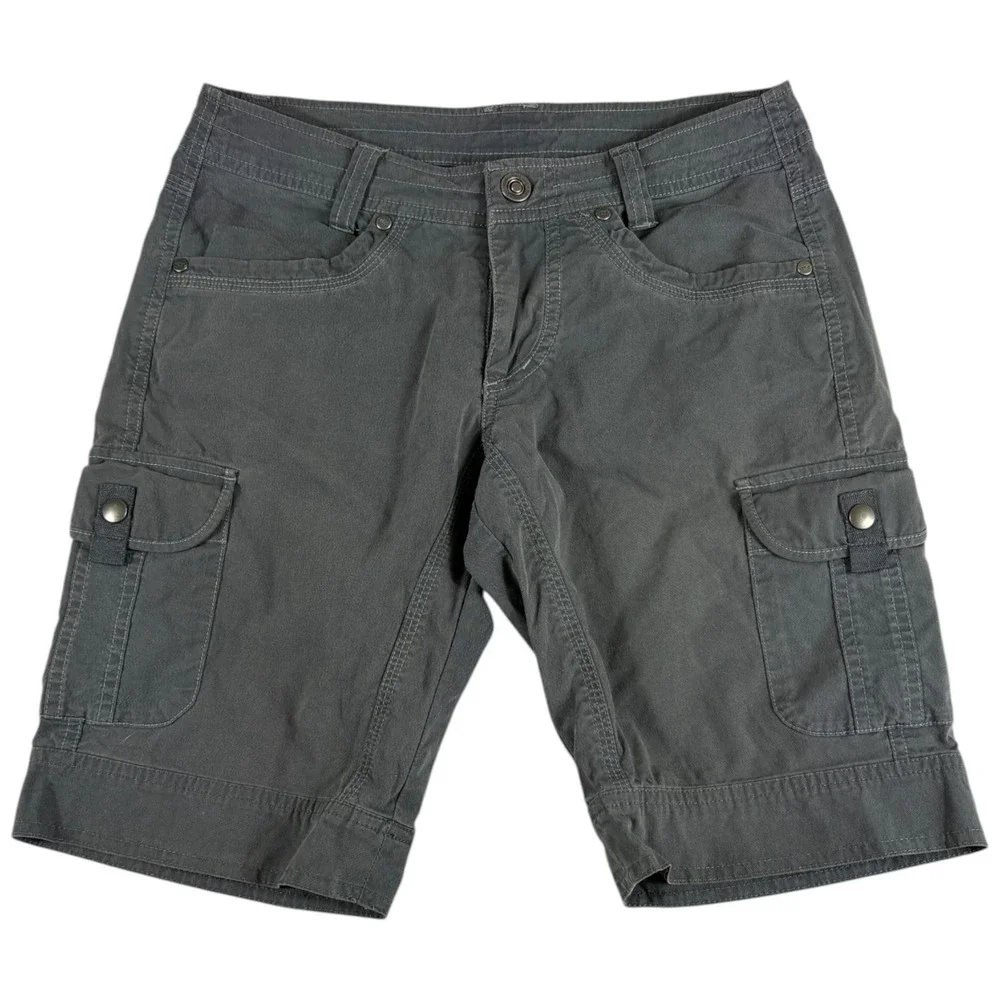 Kuhl Women Cargo Shorts‎ Womens 2 Gray Rugged Flex Durable Outdoors Athletic Fit